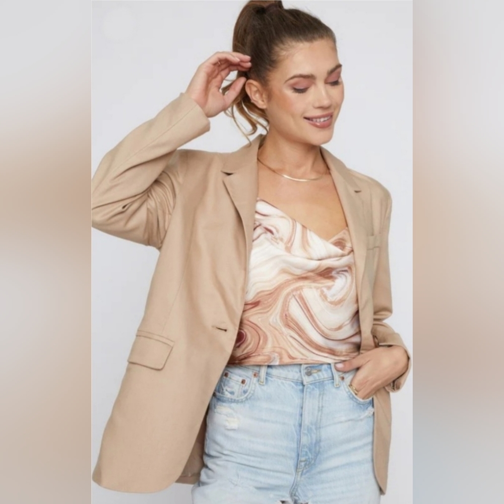 Sans Souci Oversized Beige Blazer NWT S/M